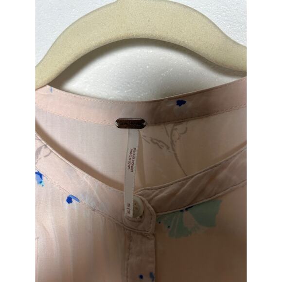 Free People Boho Womens Pink Greatest Day Floral Print Smocked Mini Dress Size M - Picture 2 of 5